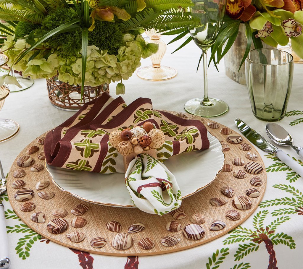 Kim Seybert Oasis Linen Napkins shown on Table Setting Fig LInens and Home 1