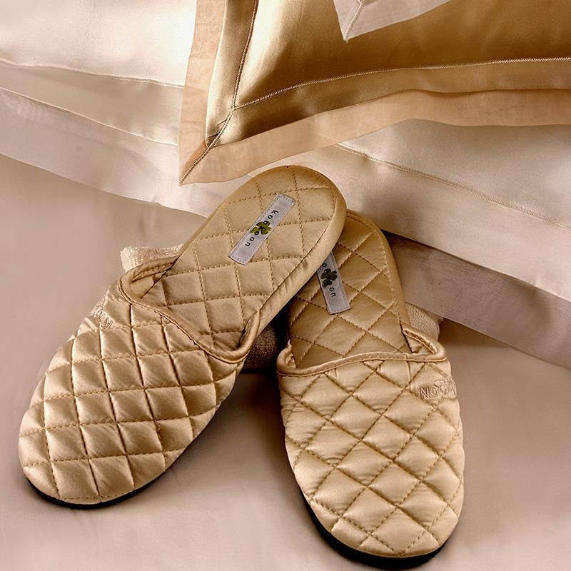 Kumi Kookoon Quilted Silk Slippers | Fig Linens