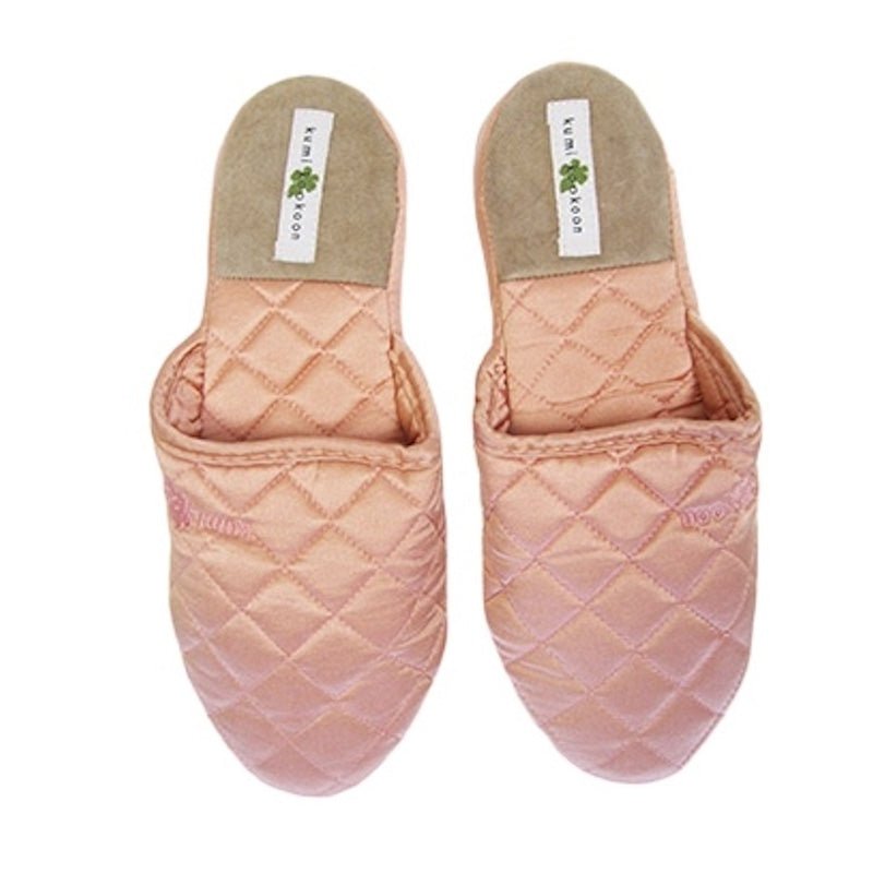 Kumi Kookoon Kumi Kookoon Quilted Silk Slippers - Apricot Small at FIG LINENS AND HOME - 6