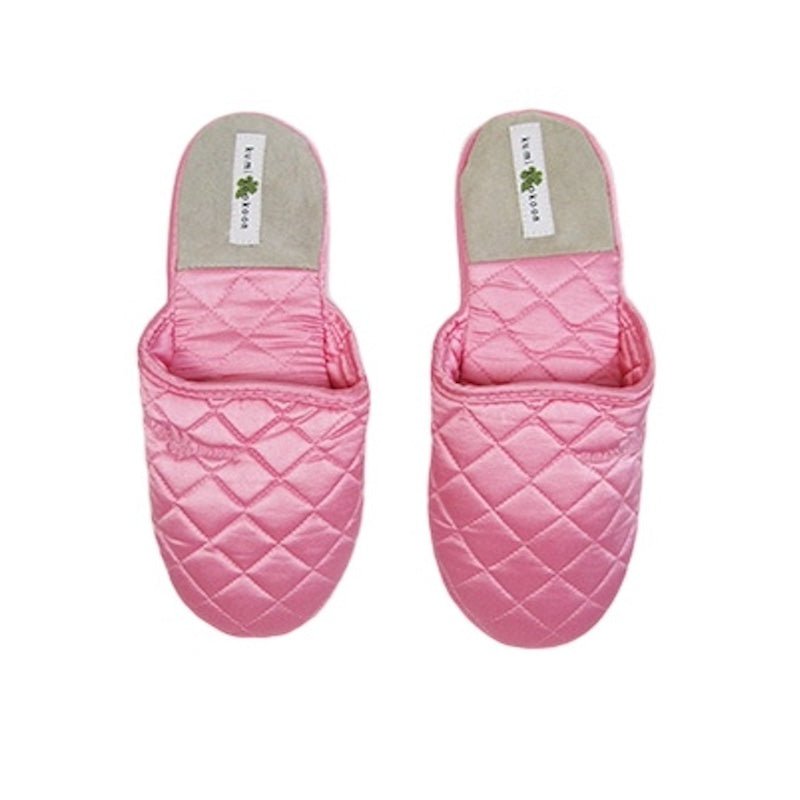Kumi Kookoon Kumi Kookoon Quilted Silk Slippers - Pink Icing Small at FIG LINENS AND HOME - 5
