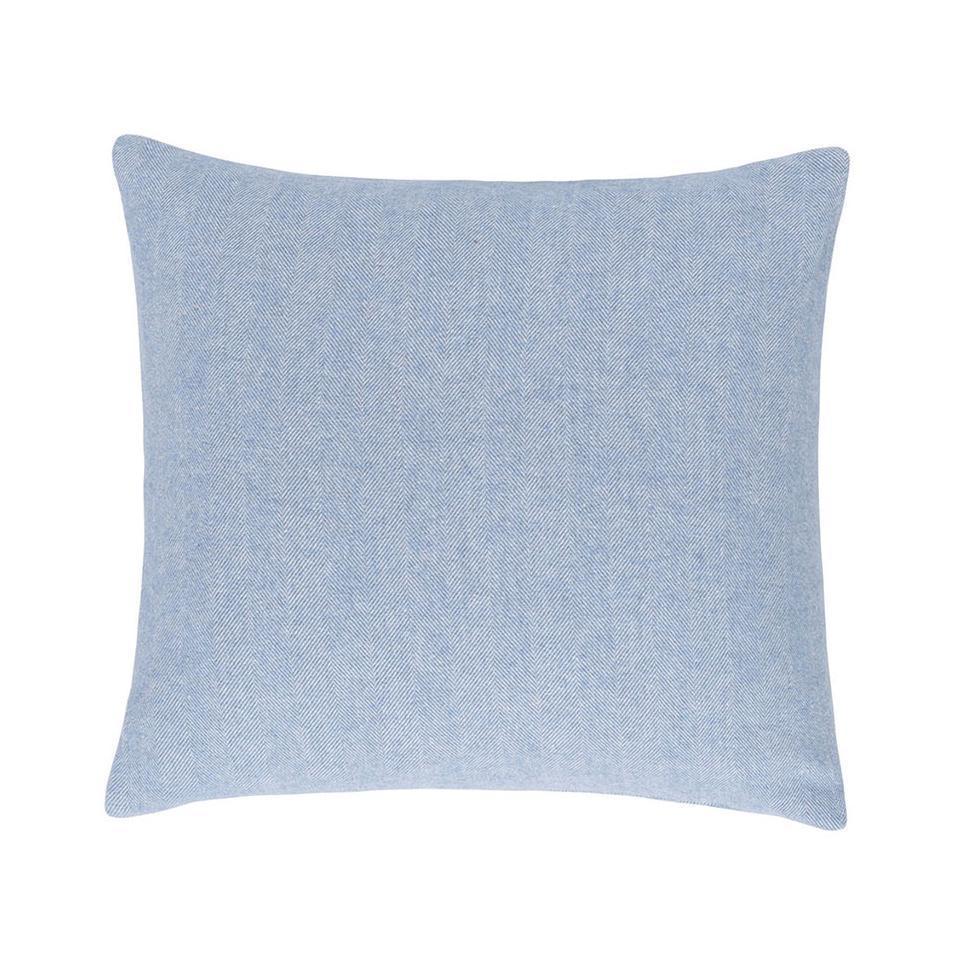 Lands Downunder Denim Solid Herringbone Pillow by Lands Downunder - at FIG LINENS AND HOME - 1