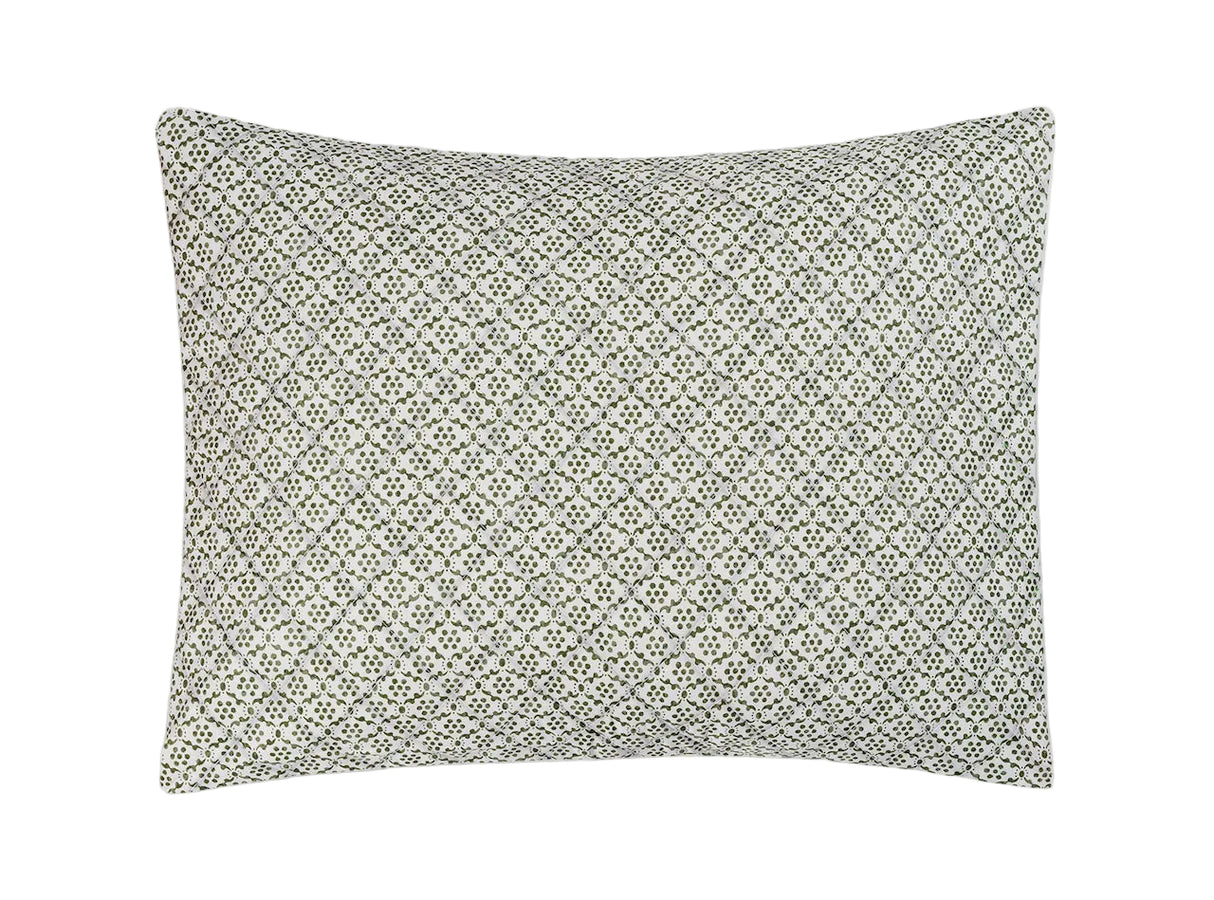 Laksha Moss Quilted Pillow Shams by Matouk Schumacher at Fig Linens and Home