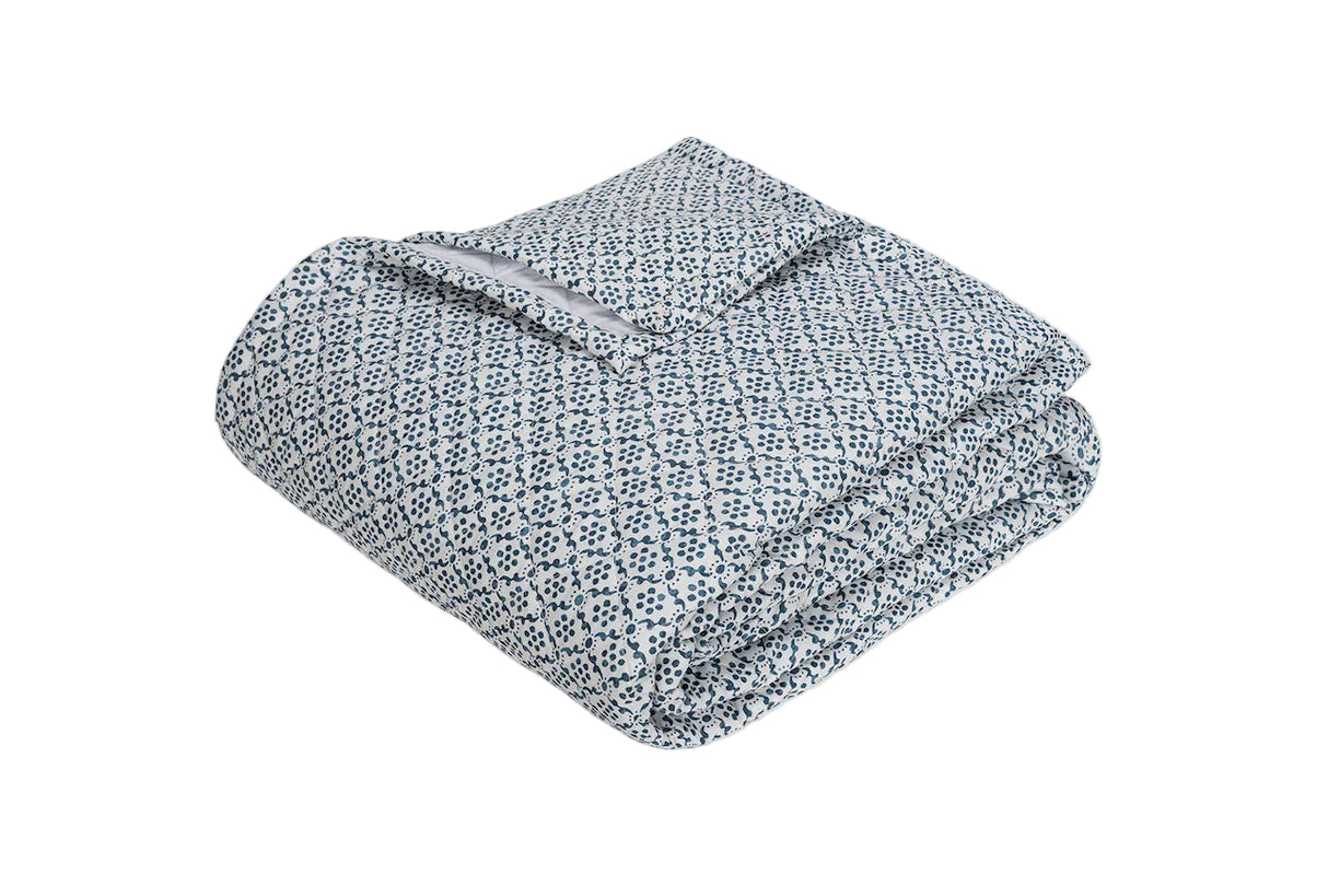 Laksha Indigo Blue Quilt by Matouk Schumacher | Fig Linens and Home