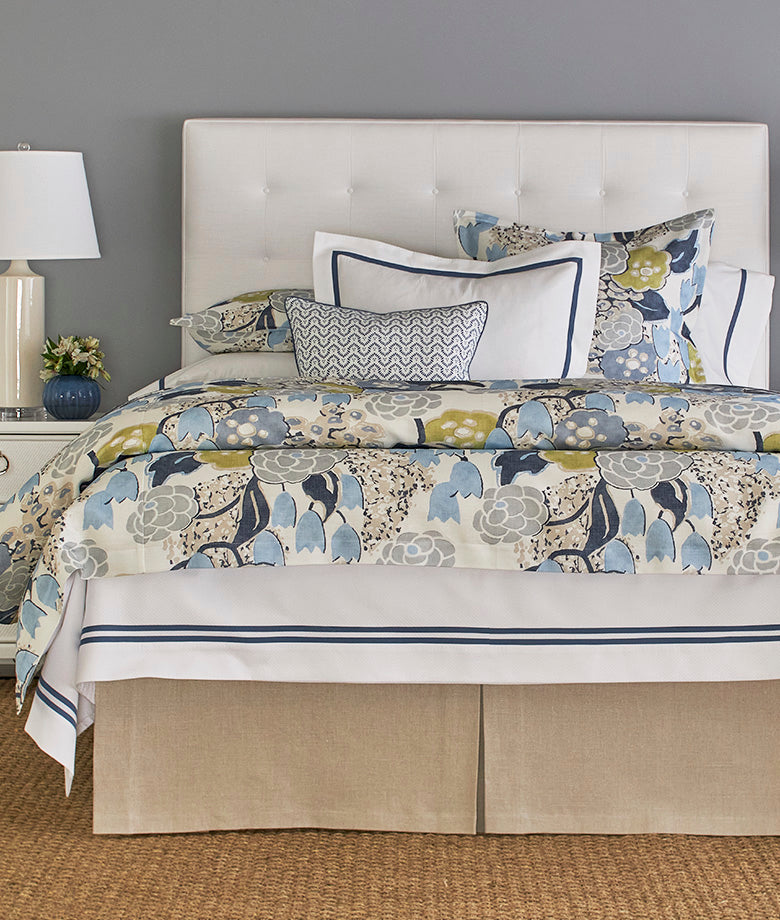 Legacy Home - Laura Bedding - Thibaut Anna French Fabric Floral Print shown with Somerset Coverlet.