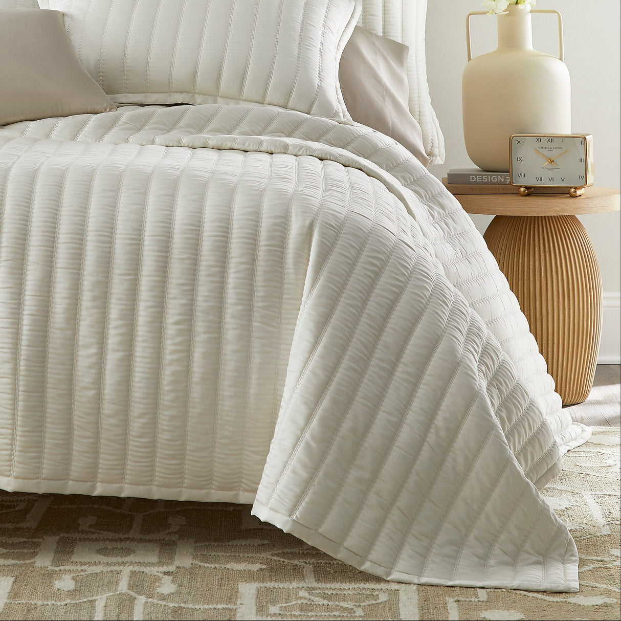 Urban Bamboo Cream Quilt - Lili Alessandra Quilted Coverlet at Fig Linens and Home 2