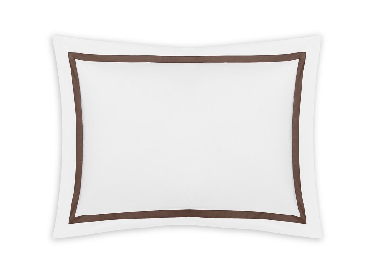 Lowell Mocha Sham | Matouk Percale Bedding at Fig Linens and Home
