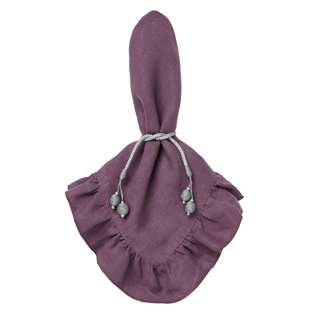 Lucca Eggplant Napkin Detail 2 | Mode Living at Fig Linens and Home