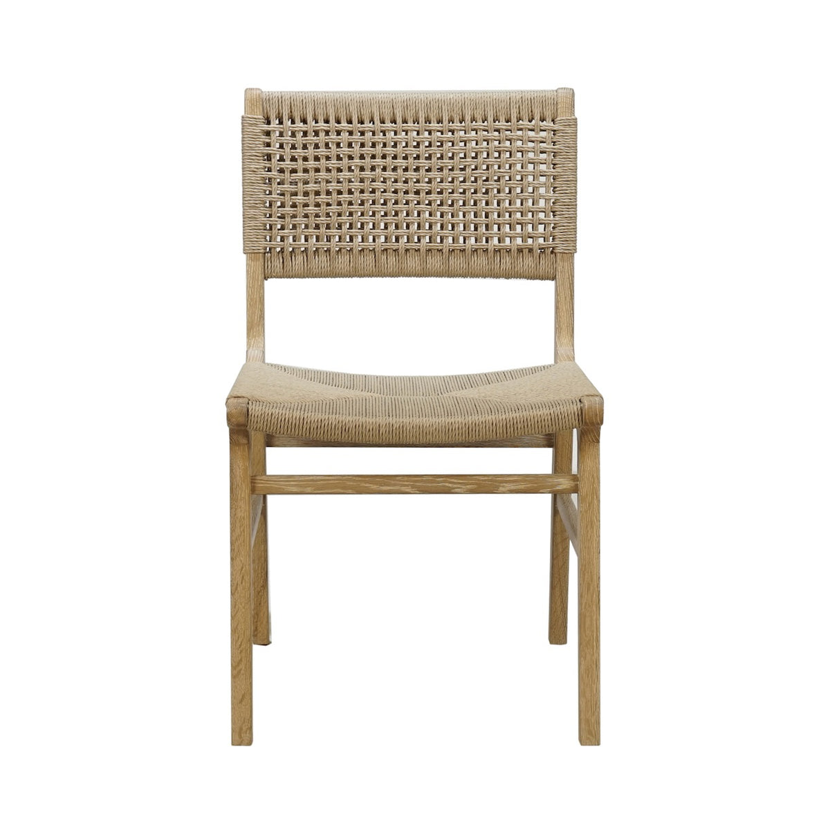 Monroe Rattan Wrapped Dining Chair in Matte Cerused Oak by Worlds Away