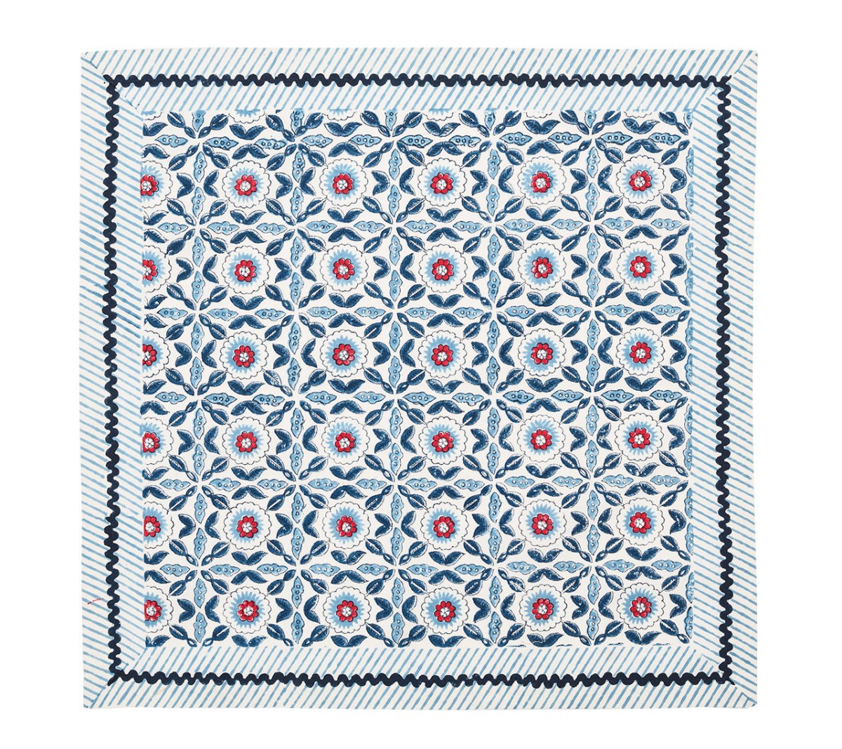 Majorelle Napkin in Red, White & Blue Set of 4 by Kim Seybert Open Fig Linens and Home
