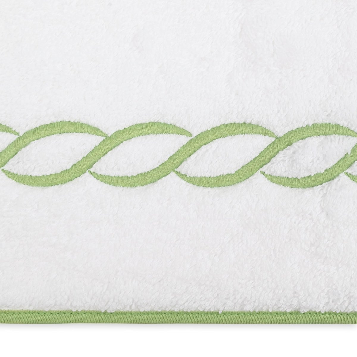 Swatch of Matouk Classic Chain Towels - Spring Green - Fig Linens and Home