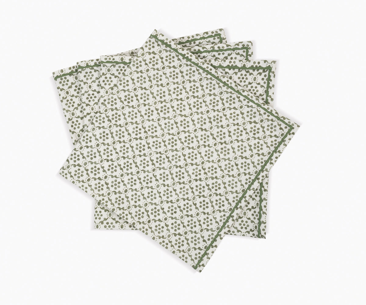 Clover Green Laksha Napkins Set of 4 by Matouk Schumacher at Fig Linens and Home