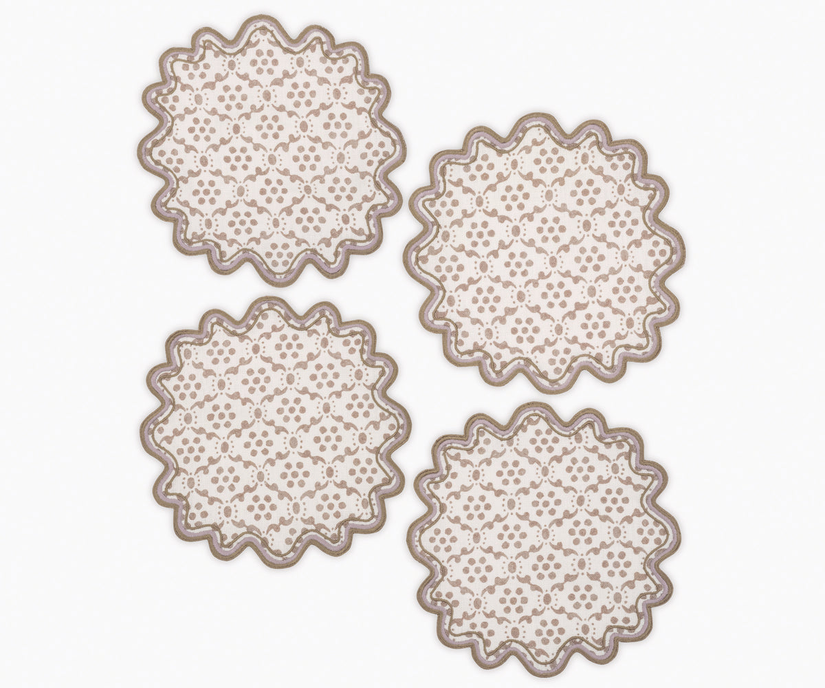 Laksha Cocktail Napkins in Oak - Matouk Schumacher at Fig Linens and Home