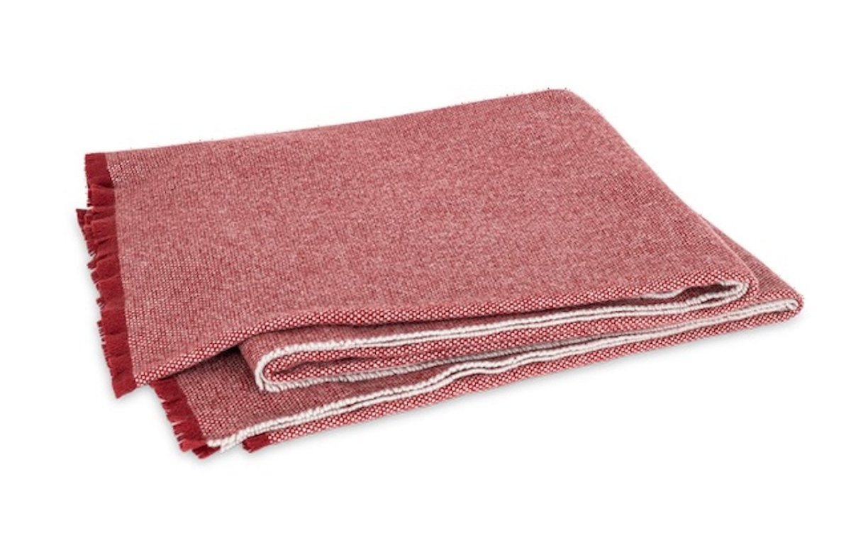 Matouk Agnes Throw Carnellian 1 Blankets Cashmere Wool at Fig Linens and Home