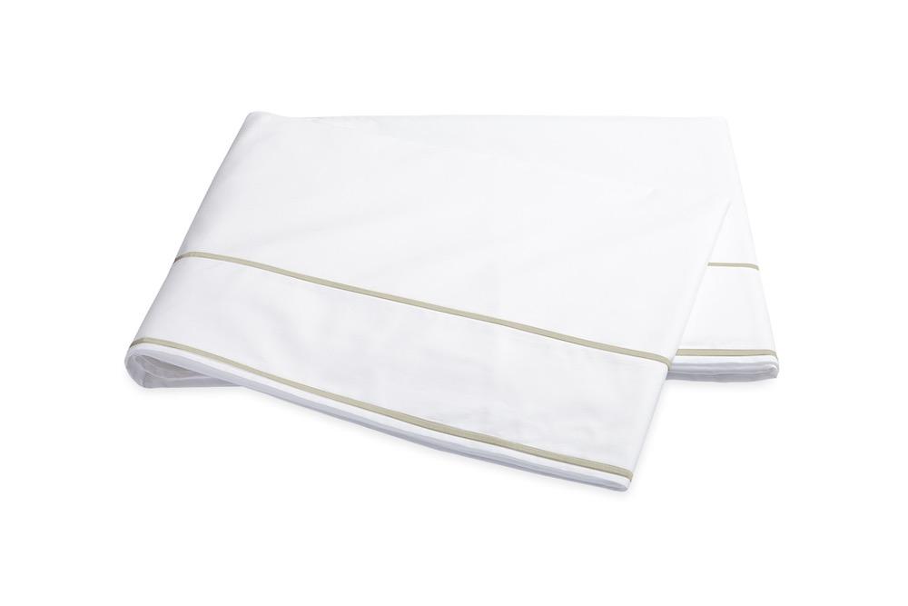 Flat Sheet | Matouk Ansonia Almond Cotton Bedding at Fig Linens and Home