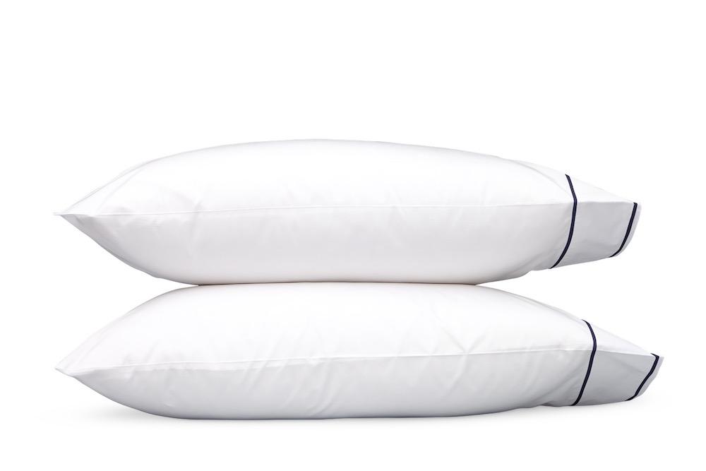 Pillowcases | Matouk Ansonia Navy Blue Cotton Bedding at Fig Linens and Home