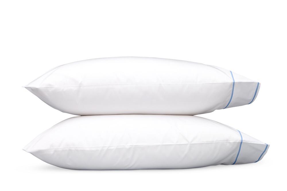 Pillowcases | Matouk Ansonia Ocean Blue Cotton Bedding at Fig Linens and Home