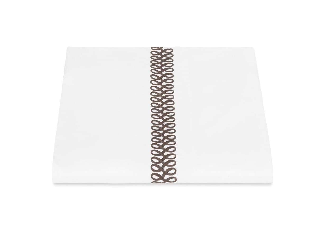 Duvet Cover - Matouk Schumacher Astor Braid Mocha Bedding - Fig Linens and Home