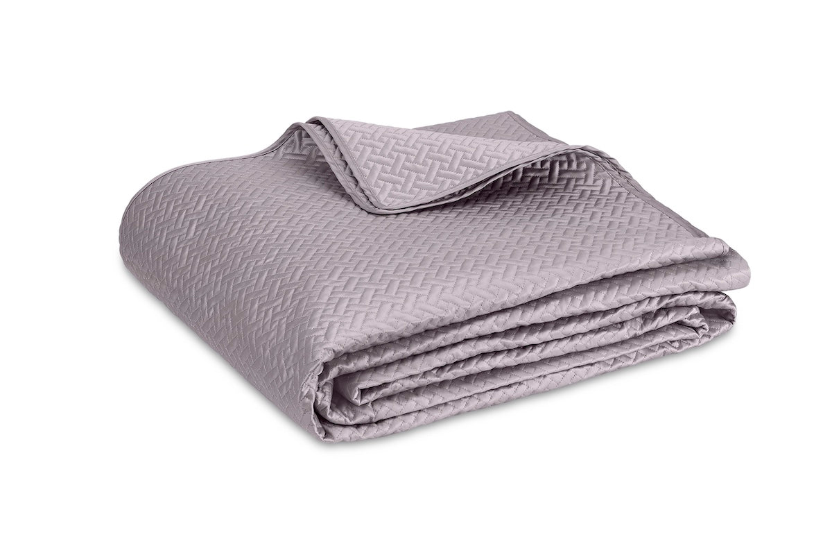 Quilted Coverlet - Matouk Basketweave Deep Lilac - Fig Linens and Home