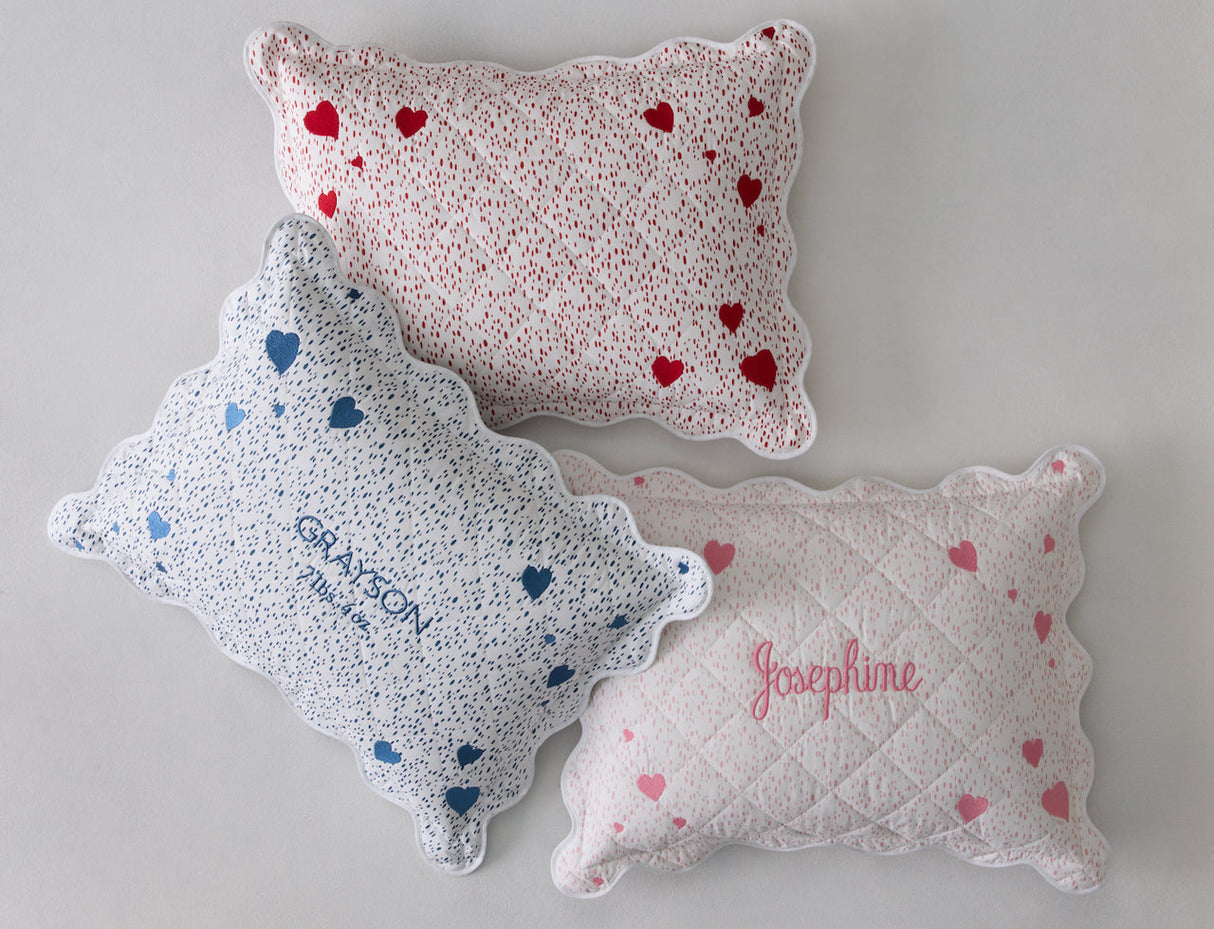Celine Hearts Mini Pillow | Matouk at Fig Linens and Home