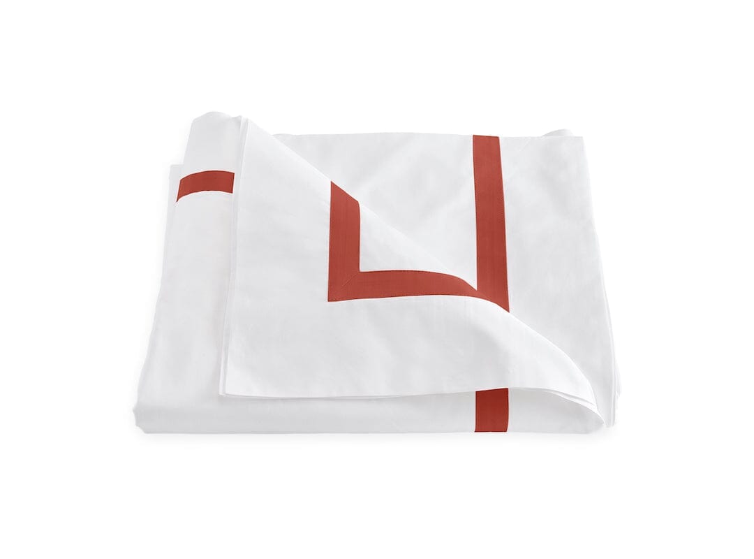 Duvet Cover - Matouk Lowell Coral Bedding at Fig Linens and Home