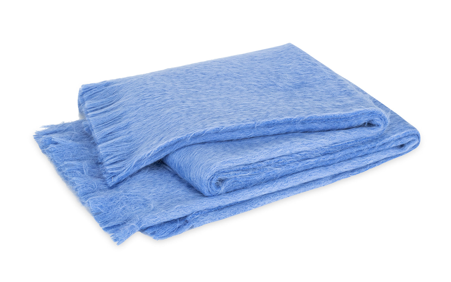 Throw Blanket - Bruno Azure Blue Throw by Matouk at Fig Linens and Home