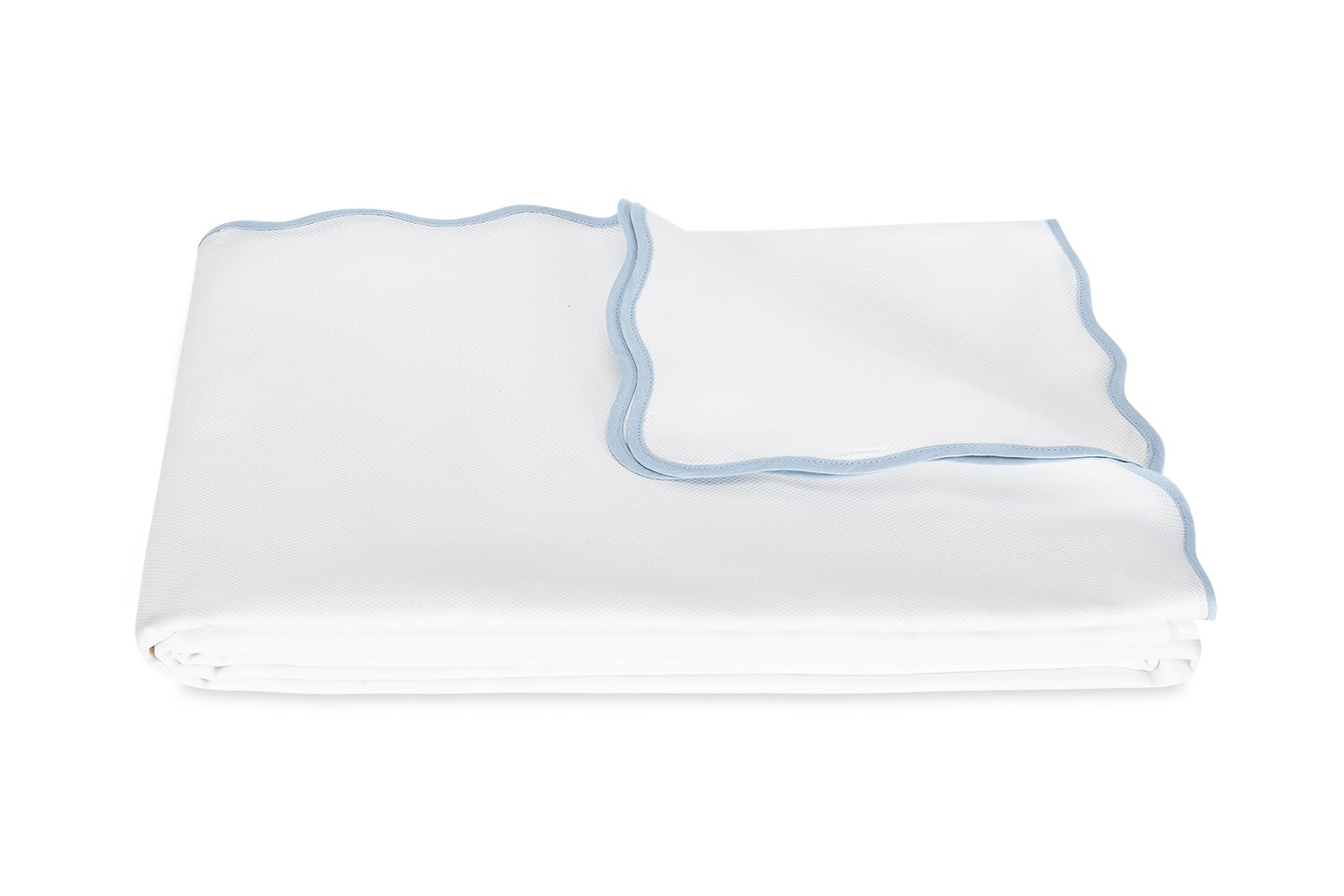 Coverlet - Matouk Camila Pique Light Blue Blanket Cover at Fig Linens and Home