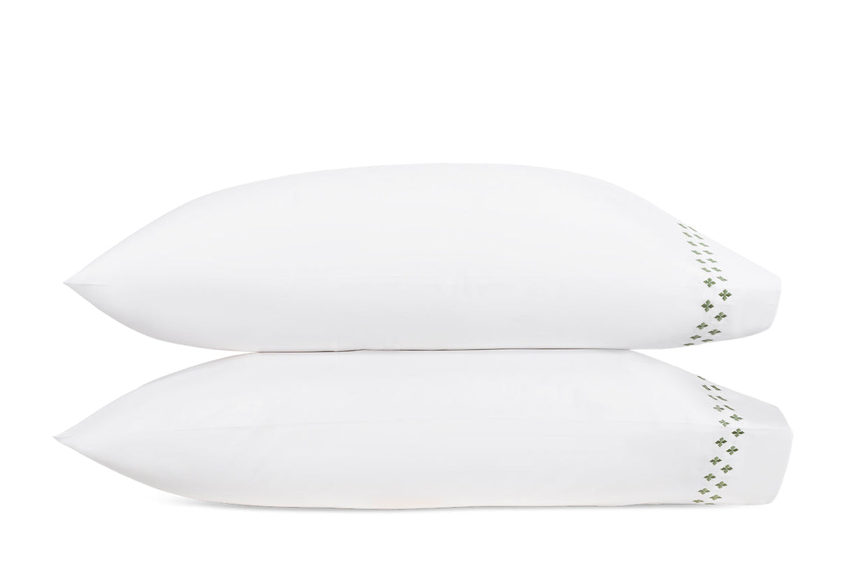 Matouk Casablanca Pillowcases in Clover at Fig Linens and Home
