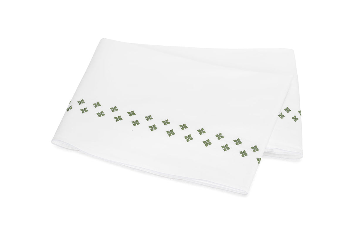 Matouk Casablanca Flat Sheet in Clover at Fig Linens and Home
