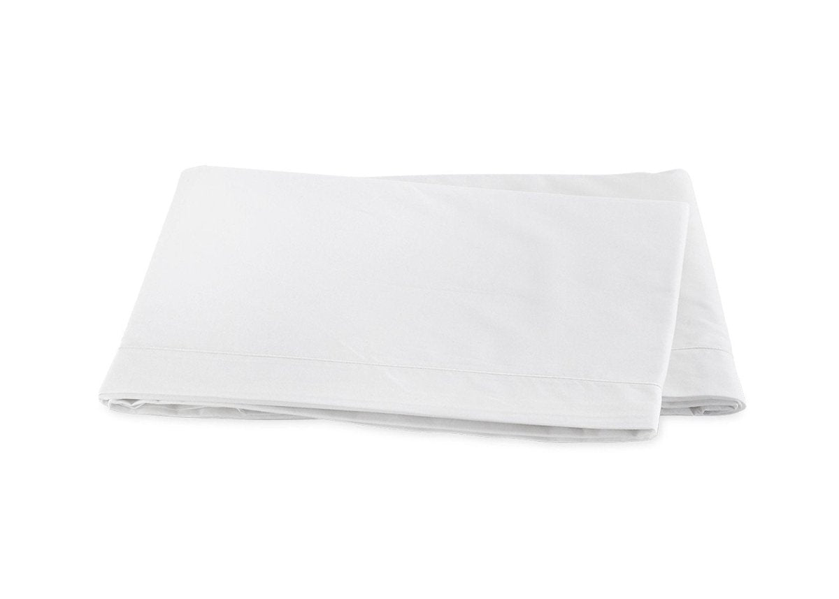 Matouk Ceylon Satin Stitch White Flat Sheet