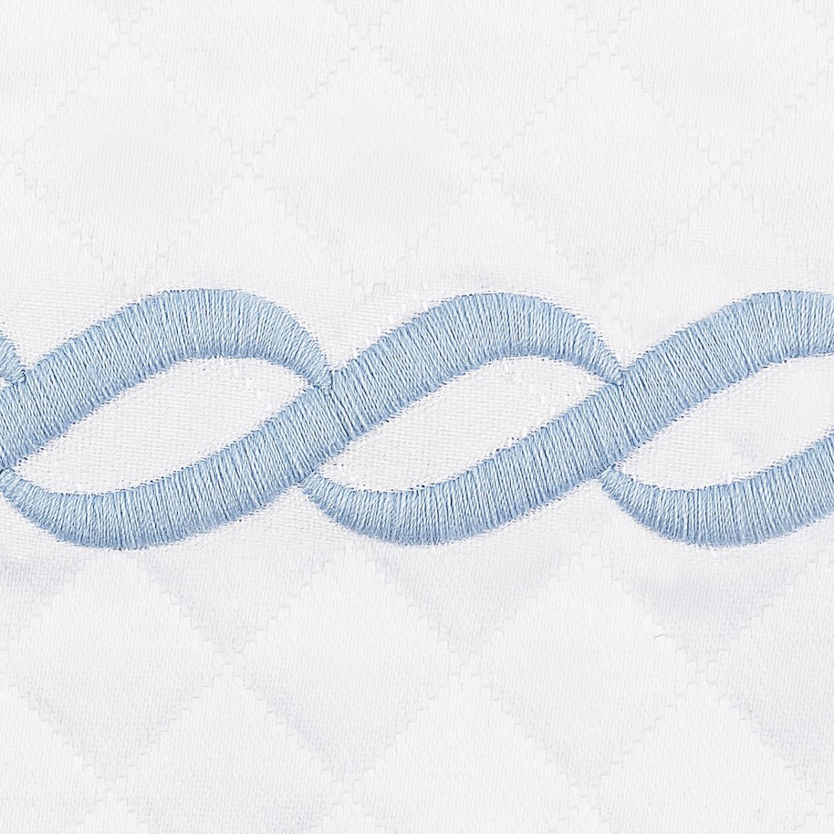 Matouk Classic Chain Scallop Matelasse Swatch Light Blue | Matouk at Fig Linens and Home