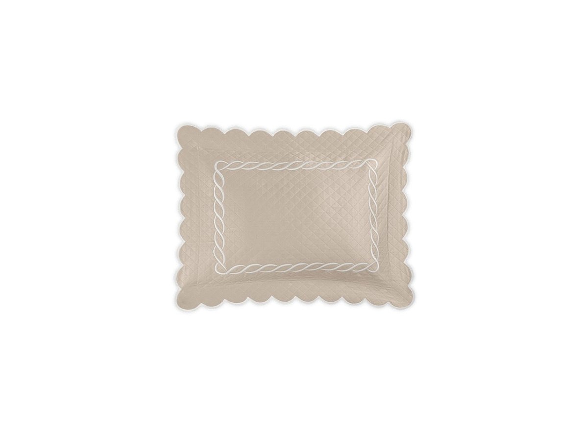 Matouk Classic Chain Scallop Matelasse boudoir sham Dune and Bone | Matouk at Fig Linens and Home