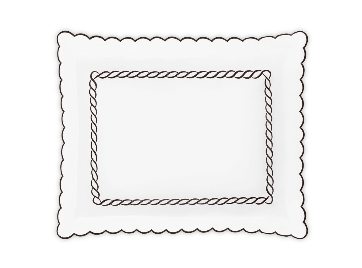 Pillow Sham - Matouk Classic Chain Scallop Mocha Linens & Bedding at Fig Linens and Home