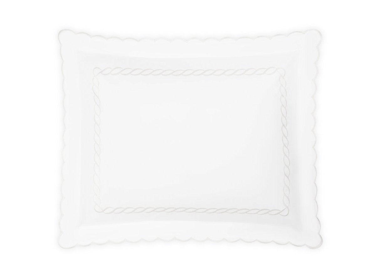Pillow Sham - Matouk Classic Chain Scallop White Linens & Bedding at Fig Linens and Home