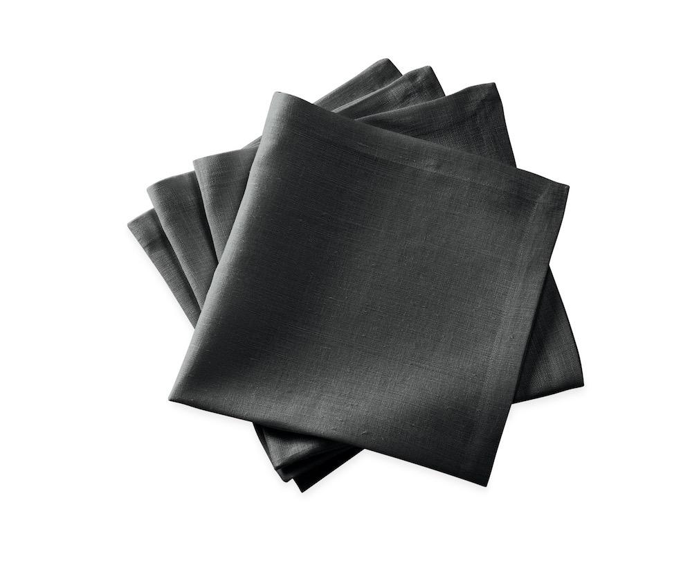 Chamant Charcoal Cocktail Napkins | Matouk at Fig Linens
