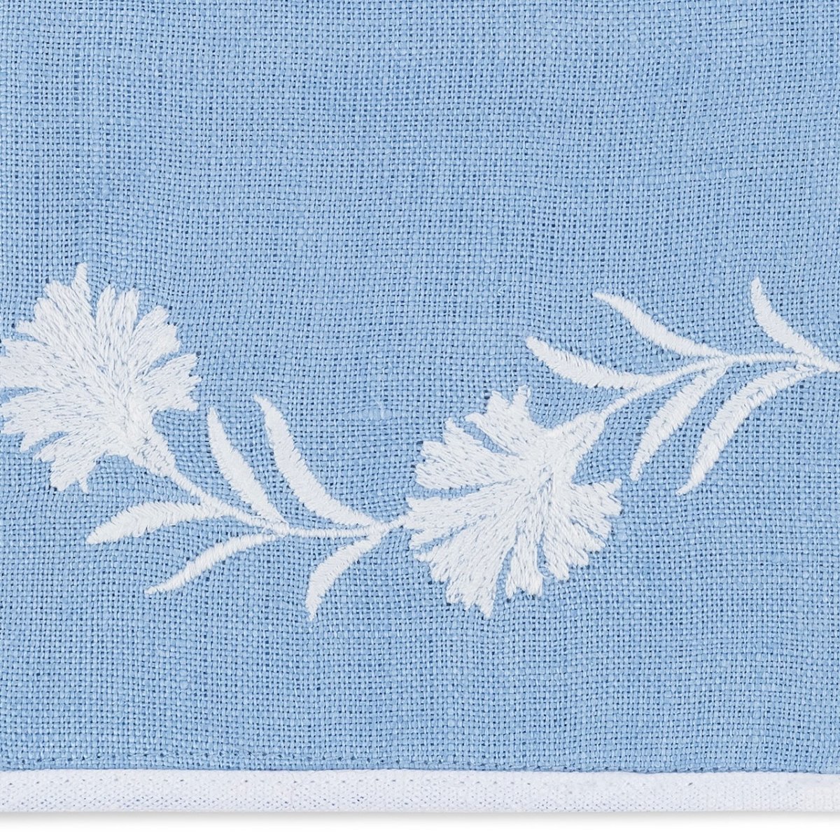 Swatch of Matouk Daphne Linen Azure Blue Set of 2 Guest Towels at Fig Linens and Home