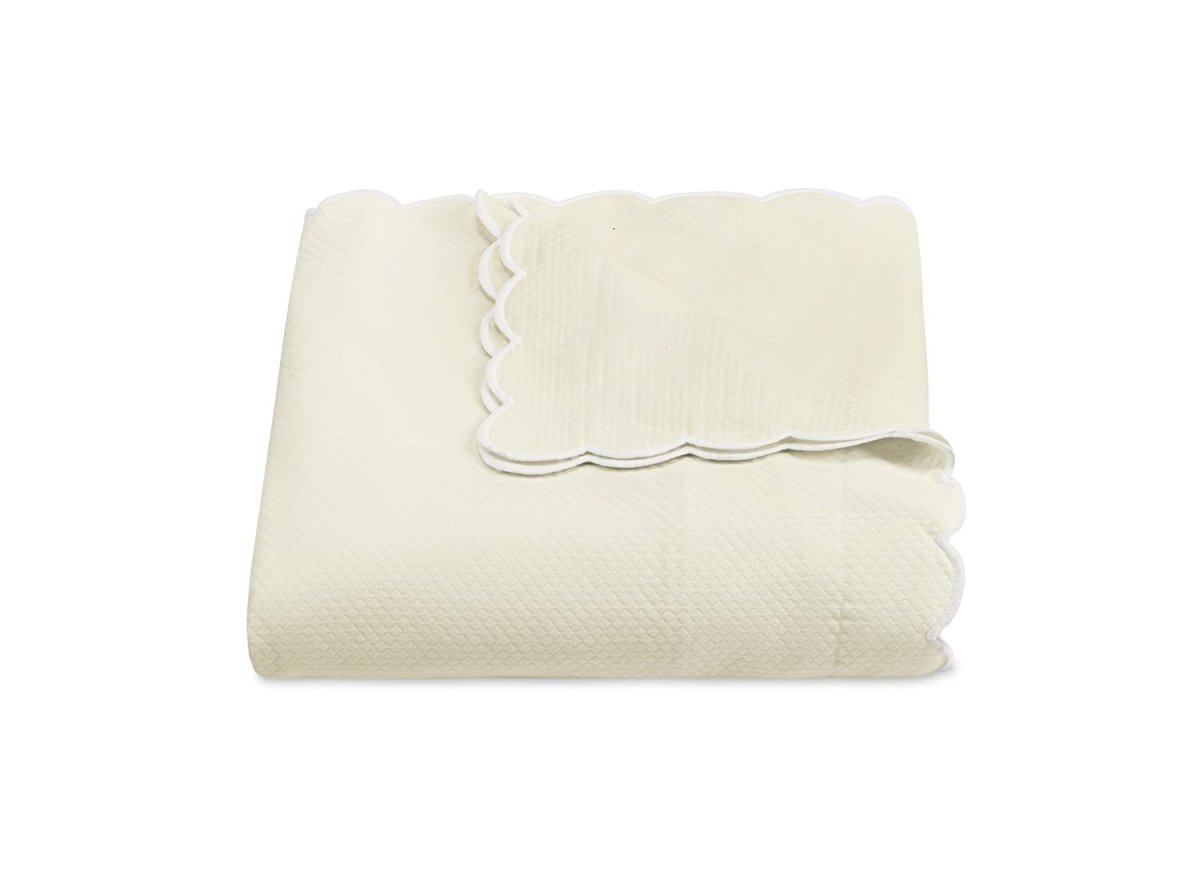 Ivory Duvet Cover - Matouk Diamond Pique Duvets at Fig Linens and Home