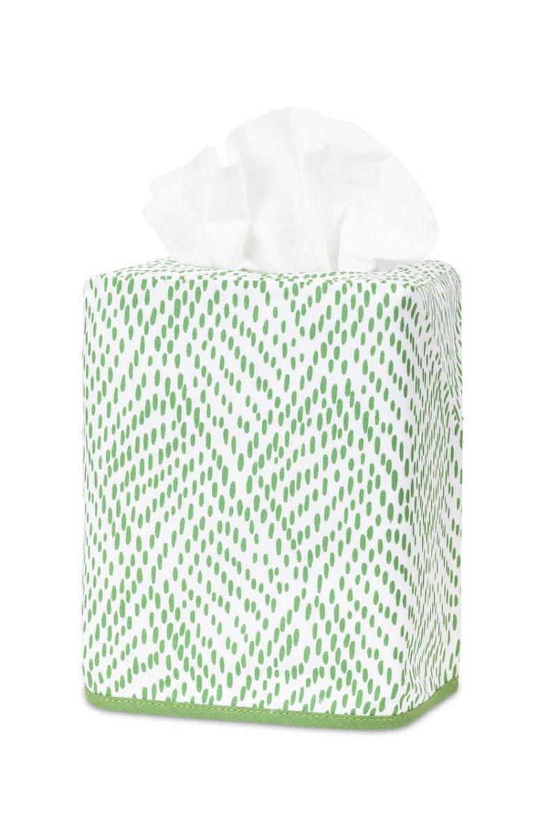 Tissue Box Cover - Duma Diamond Grass Green Tissue Cover - Matouk Schumacher at Fig Linens and Home