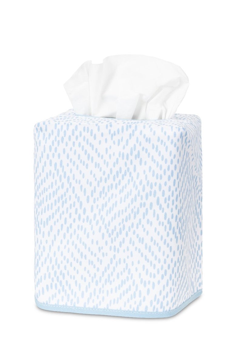 Tissue Box Cover - Duma Diamond Sky Blue Tissue Cover - Matouk Schumacher at Fig Linens and Home
