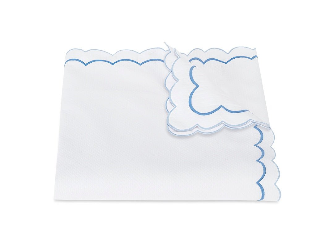 Matouk Duvet Cover Azure Blue India Pique | Fig Linens and Home