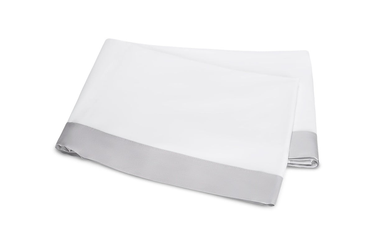 Matouk Emory Flat Sheet in Dove at Fig Linens and Home