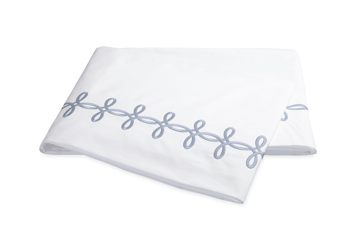 Flat Sheet - Gordian Knot Wedgwood Percale Bedding by Matouk at Fig Linens and Home