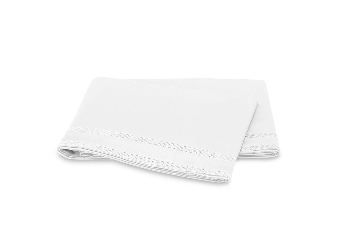 Matouk Grace White Flat Sheet | Fig Linens and Home