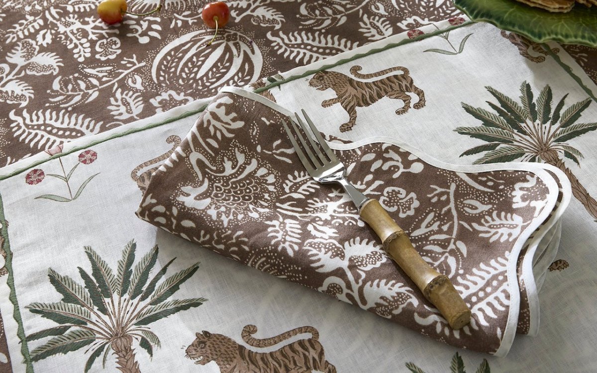 Napkin - Granada Chestnut Napkins by Matouk Schumacher - Fig Linens and Home Table