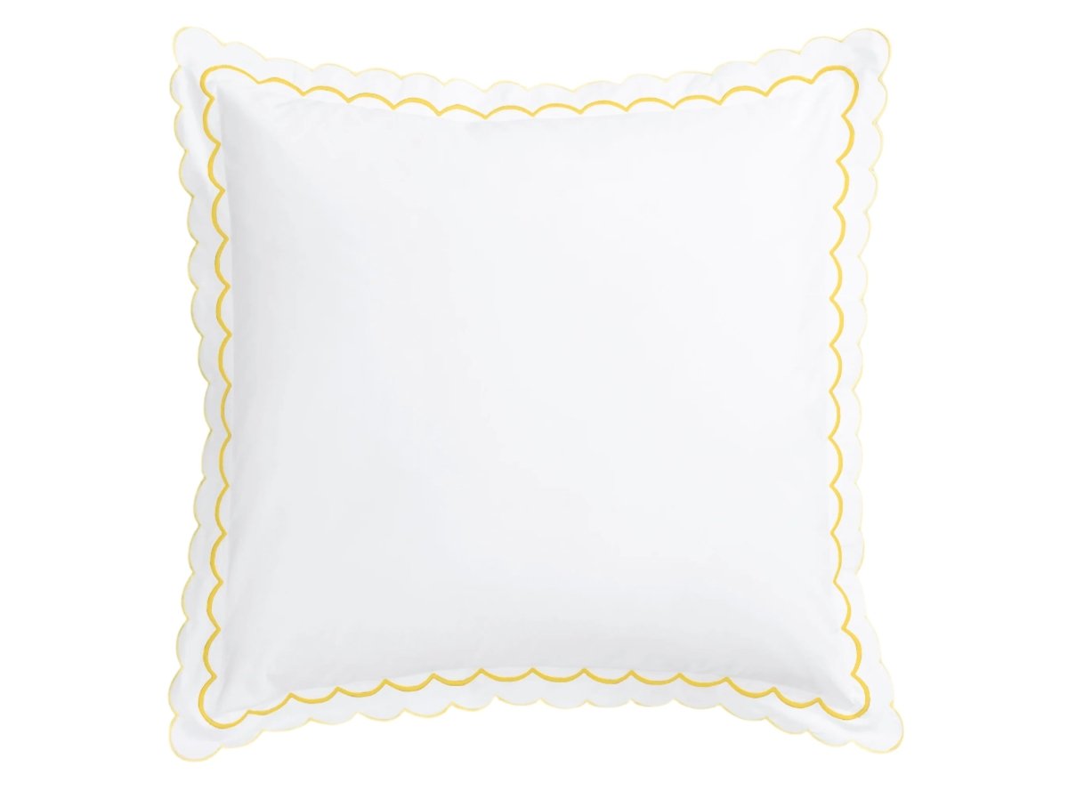Matouk India Ceylon Duvets & Shams by Matouk - Lemon Euro Sham 27 x 27 with 2" flange at FIG LINENS AND HOME - 21
