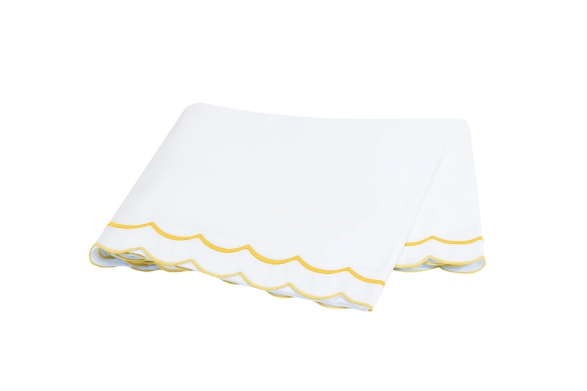 Matouk India Ceylon Lemon Flat Sheet at Fig Linens and Home