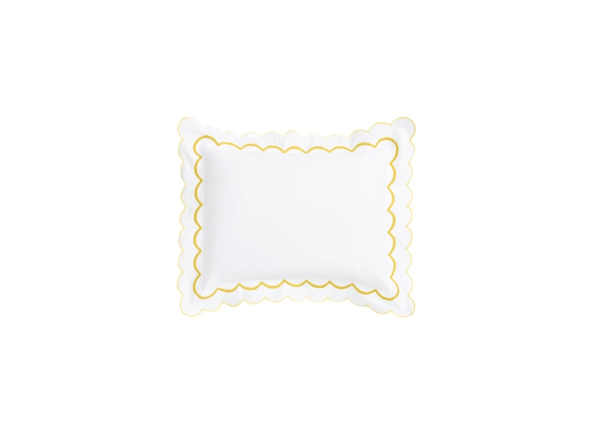 Matouk India Ceylon Duvets & Shams by Matouk - Lemon Boudoir Sham 12 x 16 with 2" flange at FIG LINENS AND HOME - 15