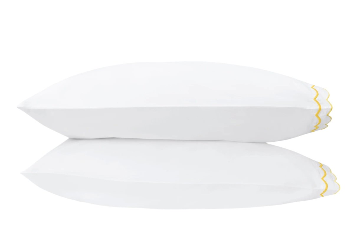 Matouk India Ceylon Lemon Pillowcases at Fig Linens and Home