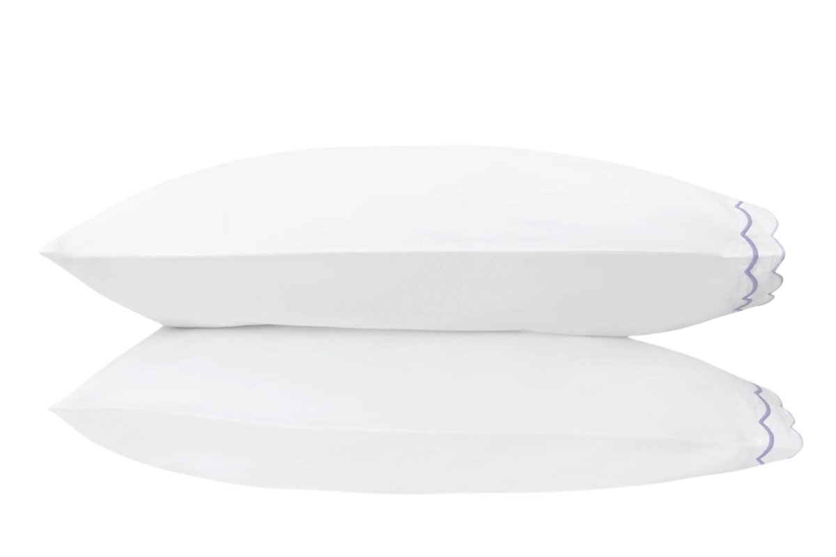 Matouk India Ceylon Lilac Lavender Pillowcases at Fig Linens and Home