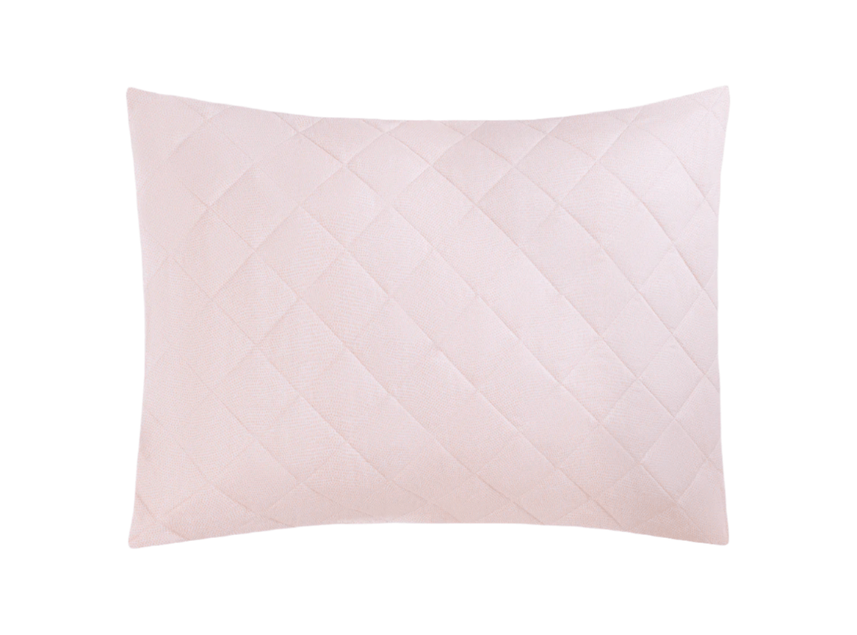 Matouk Jasper Quilted Pillow Sham in Peony Pink at Fig Linens and Home