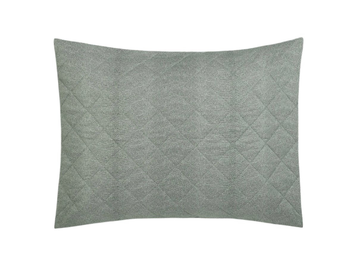 Matouk Jasper Quilted - Green Quilted Standard Sham at Fig Linens and Home